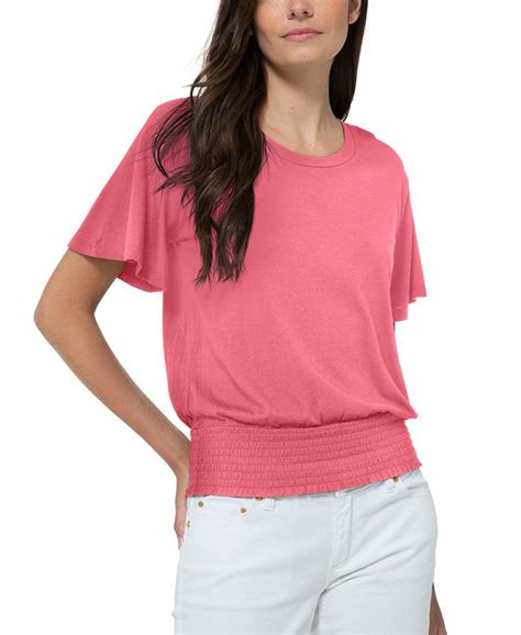 michael kors smocked waist top